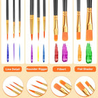 ESRICH 20PCS Paint Brushes, Paint Brush for Acrylic Painting - color: Black, size: 20