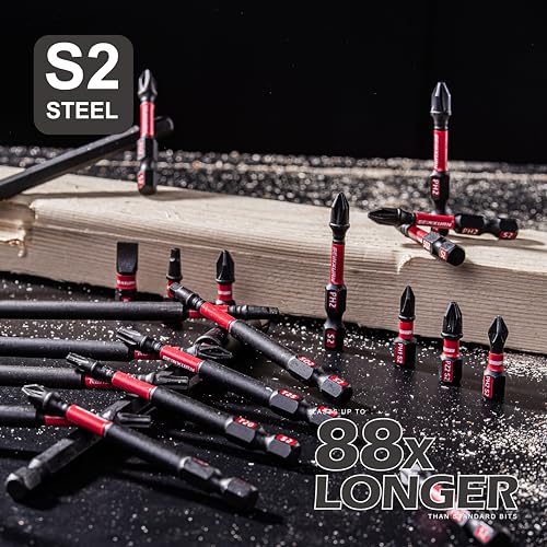 GEINXURN Impact Tough Phillips Square Torx 1 in. Insert Driver Bits, 41Pack T20/T25/PH2/SQ2 Screwdriver Power Bits Set with 1Pcs Impact Bit Holder - size: MIX-41PCS