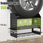 SUNALLY Power Tool Organizer Wall Mount with Charging Station,3 Layer,Black - style: 4 Drill Holders E