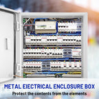 Electrical Junction Box 24x20x8, NEMA 4X IP66 Steel Enclosure Box - size: 24 x 20 x 8''