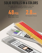 Nicpro 6 Pack Carpenter Pencil with Sharpener, Mechanical Carpenter Pencils - color: Black,Red,Yellow,Green,Blue,Orange, size: 6 Pack