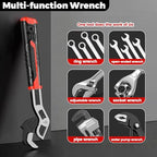 8” 12” Pipe Wrench Set, Self Adjusting Pipe Wrench, Multi-function Self-locking Pipe Vise Wrench Set, for 3/8” to 1-11/16" (9-43mm) Pipe Fittings, Standard Nuts and Irregular Nut - color: 8”+12”