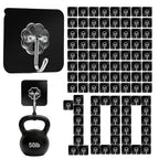DDMY 100 Pack Adhesive Wall Hooks 50LB Heavy Duty Black Sticky Hook - color: Black, size: 100 Pieces
