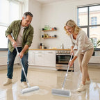 3 in 1 Floor Scrub Brush with Long Handle & Squeegee - color: White