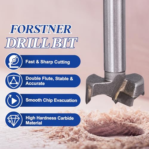 2pcs 10mm(25/64") Forstner Drill Bit Carbide Tipped 2 Flute - size: 10mm(25/64")