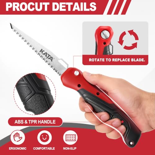 KATA 5-in-1 Folding Hand Saw with 4 Interchangeable Blades in Canvas Bag - color: 5in1