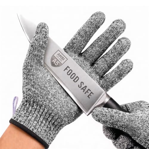 A5 Cut Resistant Gloves, Food Grade Kitchen Safety Gloves - color: Dark Gray, size: X-Large
