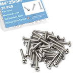 M4x25mm Machine Screws Pan Phillips Cross for Furniture Repairs 3D Printer - size: M4x25mm