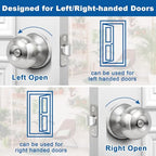 Sopoby Privacy Door Knob, 5 Pack Brushed Nickel Round Keyless Doorknobs - color: Brushed Nickel