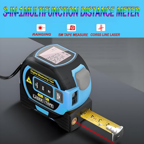 The 3-in-1 almighty laser measuring tools ruler,16Ft Ruler 197Ft Laser - color: Yellow, size: Laser 197 ft