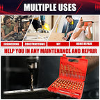 30 Pcs Impact Twist Drill Bit Set，1/16"-1/2" Hex Shank Hss Titanium Drill Bits，Fit for Metal/Wood/Plastic Sink