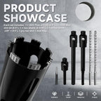 Diamond Core Drill Bit 1"(25mm) with Pilot Bit & Adapters (SDS Plus & Hex) – Upgraded Welded Segments, 8.6" Depth – for Concrete, Solid Brick, Hollow Brick, Masonry & More - size: (1"/25mm)