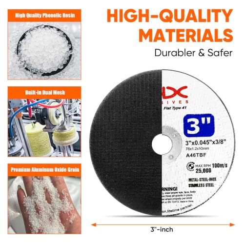 THX 3 Inch Cut Off Wheel,Long-Lasting Thin Cutting Wheel,28 Pack - size: 3" x 0.045" x 3/8"