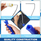 Leumoi 48 Pcs 4 Inch Mini Paint Roller Frame Threaded Grip Handle, Blue - color: Blue