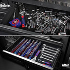 Magnetic Socket Organizer 9-Piece for 1/4, 3/8, 1/2 Sockets Red/Blue/Green