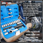 29PCS Pass Through Socket Set, 1/4" Drive Go-Thru Ratchet Kit