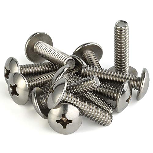 Mellewell #8-32 x 3/8" Truss Head Machine Screws, Full Thread, 18-8 Stainless Steel, Quantity 100 - color: Silver, size: #8-32 x 3/8"
