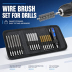 18pcs Wire Bore Brush Set for Drill Cleaning with 1/4" Hex Shank & Tool Bag - size: Nylon+Brass+Stainless Steel