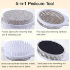 Foot Scrubber Brush with Pumice Stone for Feet Callus Remover Pedicure Tool - color: White