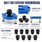 Self Centering Dowel Jig, Self Centering Doweling Jig Kit with 2/3/4/5/6/7/8/9/10mm Drill Bushings, Self Centering Drill Guide for Straight Holes, Dowel Drill Guide, Center Locator for Woodworking