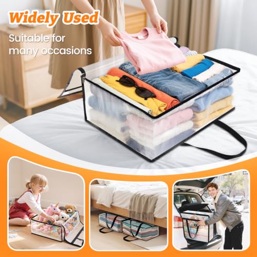 BlissTotes Moving Bags 90L 4PCS, Clear Clothes Storage Under Bed Storage - size: 90L