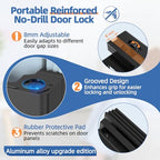 Portable Door Lock, Door Reinforcement Lock, Black-1PC