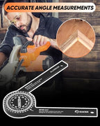 Saker Miter Saw Protractor 7-Inch Aluminum Protractor Angle Finder Black - style: 1 Pack