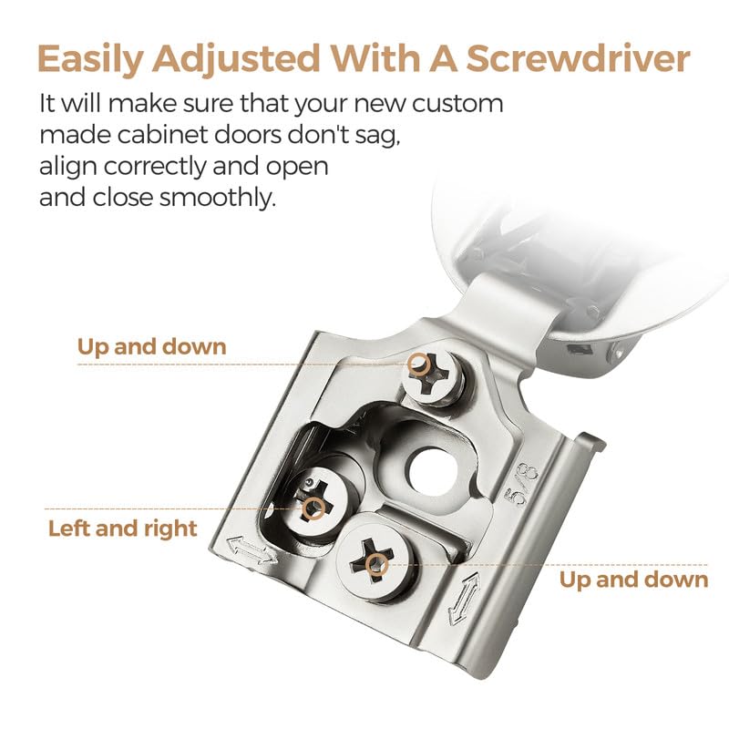 Ravinte 5/8 Inch Overlay Soft Close Hinge Kitchen Cabinet Hinges 50 Pack - size: 5/8 inch Overlay