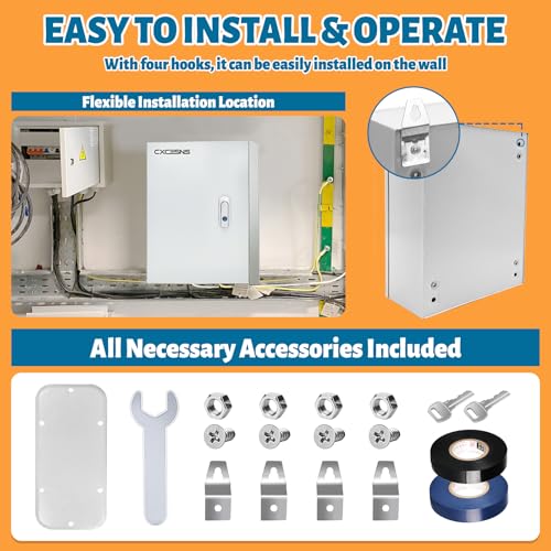 Outdoor Electrical Box 20x12x10 NEMA 4X IP66 Waterproof Box - size: 20 x 12 x 10''