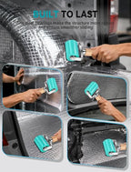 Upgraded Sound Deadening Roller, Dual Bearing PU Seam Roller for Car Audio - color: Turquoise