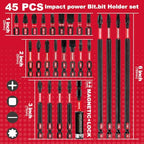GEINXURN Impact Tough Magnetic Mixed 45Pack Insert Driver Bits, S2 Alloy Steel Screwdriver Power Bits Set with 1Pcs Impact Magnetic Bit Holder - size: MIXED-45PC