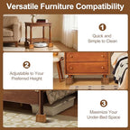 Wooden Bed Risers 4 Inch Heavy Duty, Support 2500 lbs, Retro Brown - color: Retro Brown, size: 4"H(Inner 3"H)