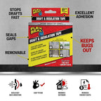 Flex Seal Draft and Insulation Tape, Clear, 2 in x 16 ft, 1-Pack