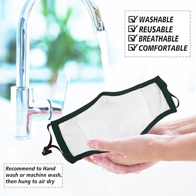 Washable Reusable Cloth Face Masks for Women Men 10 Pack - color: Black