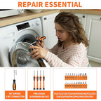 HANGYING 39-Piece Tool Set Household Hand Kit with Plastic Toolbox, Orange - color: Orange