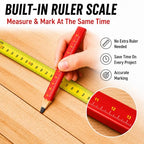 Carpenter Pencil Set for Construction, Woodworking Marking Tool, Scriber for Contractor (Black-Ink)