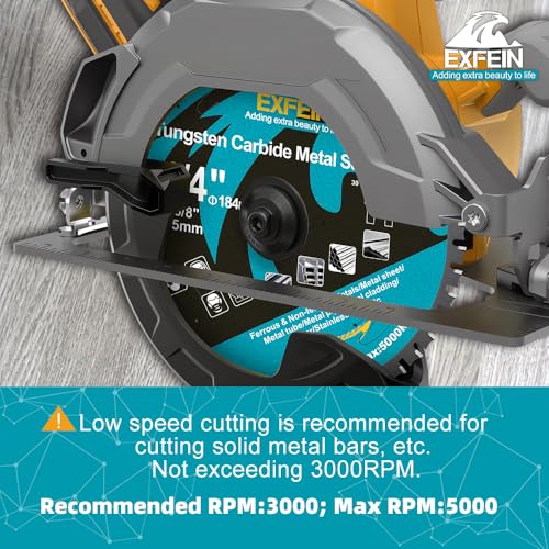 6-1/2" 48T Metal Circular Saw Blade - EXFEIN Tungsten Carbide Tipped Saw Blade Arbor 4/5" for Metal Sheet or Pipe, Angle Iron, Rebar, Ferrous Metals, Non-Ferrous Metals - size: 6-1/2"