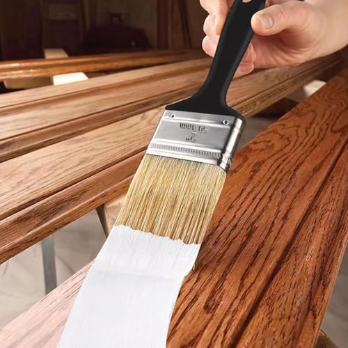 4-Piece Paint Brush Set,Flat Painting Brushes for Walls Trim Cabinets Fence Priming Interior & Exterior Latex and Oil Paints,Stains