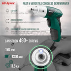 Hi-Spec 3.6V USB Electric Screwdriver for Home Repairs and Assembly, Green - color: Green