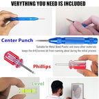 Picture Hanging Tool Kit with Ink Markers for Keyhole and Sawtooth Hangers