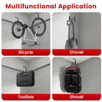 Bike Hooks for Garage Ceiling Mount Rack, Add on Storage Flat Hook, 4 Pack - color: Black-4Pack