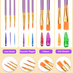 ESRICH 20PCS Paint Brushes, Paint Brush for Acrylic Painting - color: Purple, size: 20