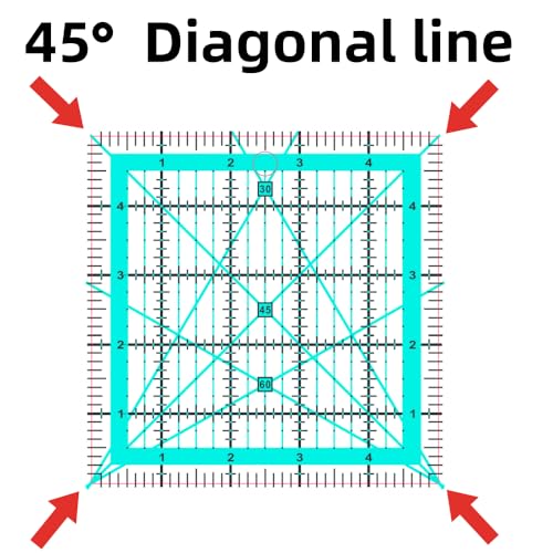 Quilting Rulers,5 Quilting Square Rulers(2.5",3.5",5", 6.5", 8") - color: Light Blue