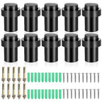 10 Pack Black Floor Door Stopper Cylindrical Door Stops 2.4'' Doorstops