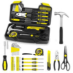 HANGYING 39-Piece Household Tools Kit, Yellow Tool Set with Storage Case - color: Yellow