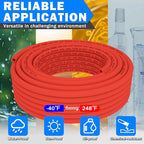 CheeMuii 76 Pcs Brass DOT Air Line Fittings with 1/4" & 3/8" DOT Air Hoses - size: 2ROLL-80PCS-RED