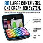 MERATIA Diamond Art Painting Storage Case Organizer, 80 Slots Containers - color: Blue 80 Slots