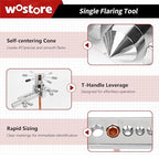Wostore Single Flaring Kit, 7 Dies 3/16-5/8" for Copper Pipe & HVAC