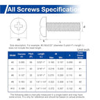 280Pcs #8-32 x 1/4" to 1-1/4" Pan Head Machine Screws Kit with Nuts Washers - size: #8-32