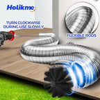 Holikme Dryer Vent Cleaner Kit - 15Ft Flexible Lint Brush for Deep Cleaning - color: Gray, size: 15FT